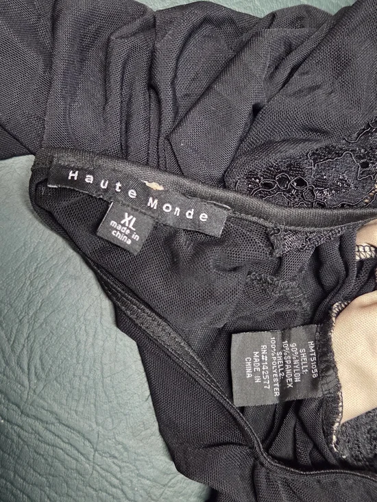 **Black Lace Bodysuit with Nude Lining - Women’s Intimate** - Picture 5 of 5